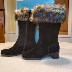 Nine West for Kids Black Suede Boots Size 4 1/2 - Picture 1 of 14