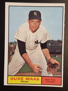 Set Break 1961 Topps Baseball Vintage EX-MT #387 Duke Maas New York Yankees - Picture 1 of 2
