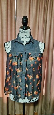 Camisa sin mangas transparente con botones Dream Out Loud de Selena Gomez para niñas XS Foto 1 de 3