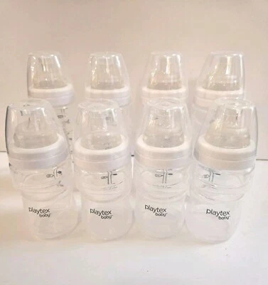 8 Playtex Nurser Drop In Bottles W/ Lids, 4oz (4), 8 Oz (4) Bottles + 52 Liners - Image 1 of 2