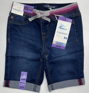 Girls Size XS(5/6) Vigoss Super Stretch Bermuda Shorts Knit Waistband Blue - Picture 1 of 5