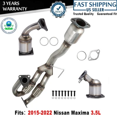 Catalytic Converter with Flex Y-Pipe Fits 2015- 2021 2022 Nissan Maxima 3.5L Set - Image 1 of 4