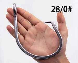 39960 Tuna Circle Fishing Hook Stainless Steel Big Game Saltwater Hook 6/0-28/0 - Picture 1 of 39