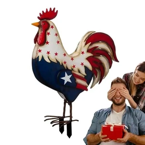 The Iron Rooster Inserted Into The Garden, Iron, Garden Decoration  For Garden - Bild 1 von 13