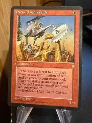 MTG Magic the Gathering Ice Age Orcish Lumberjack - Image 1 of 2