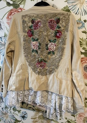 Chaqueta floral Anthropologie Aratta Silent Journey grande de aspecto militar para mujer Foto 1 de 4