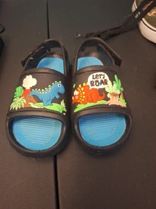 Wonder Nation Toddler Boy Dino Slide Medium Width Sandals, Size 9-10 - Picture 1 of 4