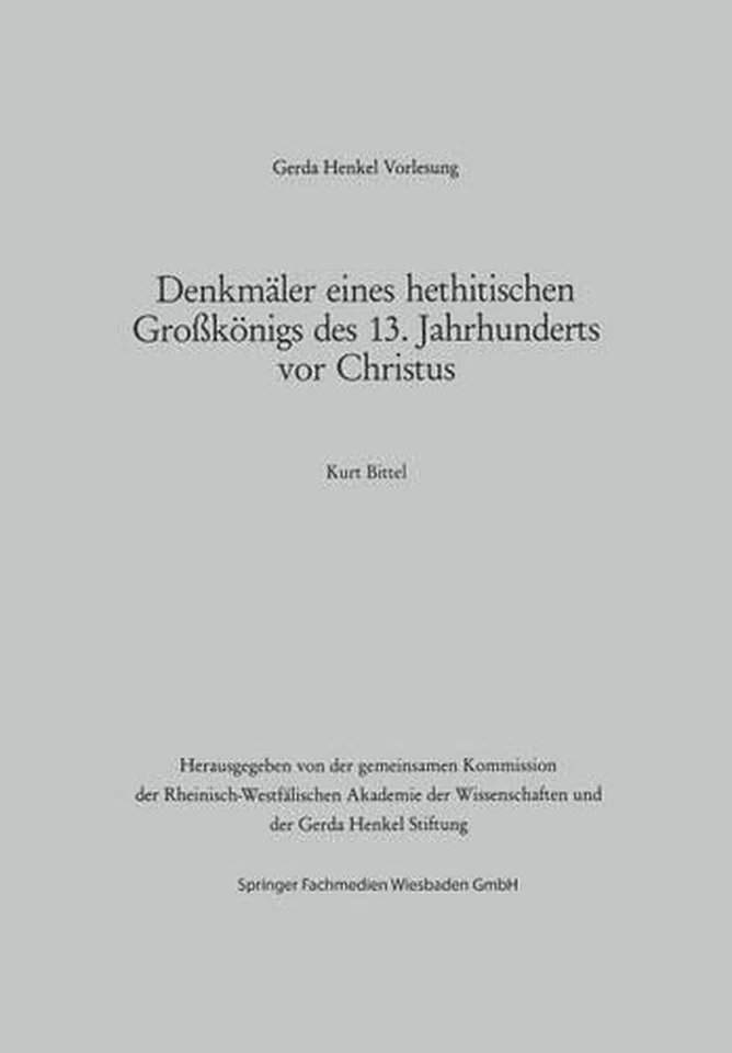 Denkmler eines hethitischen Groknigs des 13. Jahrhunderts vor Christus: Der Vort - Image 1 of 1