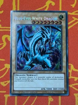YUGIOH BLUE-EYES WHITE DRAGON SECRET RARE MISPRINT NAME SHIFT ERROR CT14-EN002 - Image 1 of 4