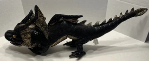 The Puppet Company Plush Shiny Black & Gold Dragon Full Body Hand Puppet 27" - Picture 1 of 12