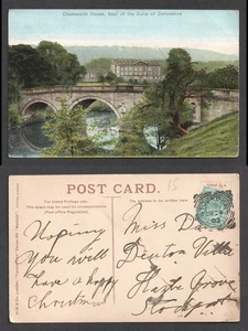 Chatsworth House Duke of Devonshire Postcard. Stockport Squared Circle 1903 - Picture 1 of 3