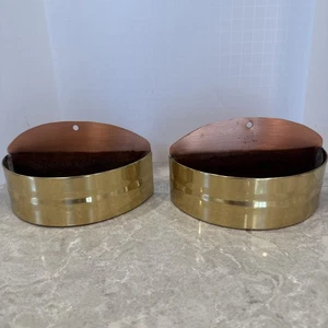 Vintage Sturdy Copper Wall Pockets Flat Back Metalware 2 - Picture 1 of 5