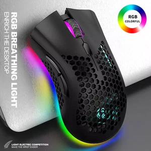 Wireless Mouse Gaming Rechargeable Optical Mouse Cordless 7 Color LED Backlit PC - Picture 1 of 8