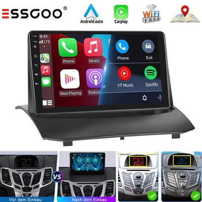 Per Ford Fiesta 2009-2013 Autoradio Android 13 CarPlay Navi GPS WIFI FM RDS BT - Immagine 1 di 4