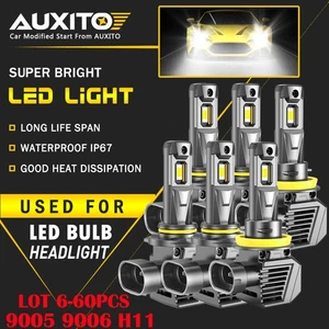 6-60PC AUXITO 9005 9006 H11 LED High Low Beam Headlight Fog Light Bulb Combo EXD - Picture 1 of 24