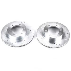 Disc Brake Rotor Set Front Drilled Slotted Zinc JBR794XPR Pair Autozone Toyota - Bild 1 von 4