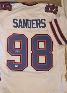 TJ Sanders Signed Buffalo Bills White Custom Jersey - TSE - Picture 1 of 1