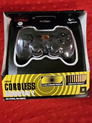 New Logitech Cordless Rumblepad 2 Vibration Gamepad Controller PC EA Sports  - Image 1 of 3