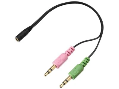 CONECTO Kopfhörer Adapter 4-polig TRRS-Klinke 3,5mm Smartphone Headset an PC oder Laptop