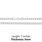 Silver Bracelet For Women 925 Sterling Solid Curb Chain Link Ladies Bracelets