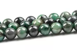 5-6MM Genuine Natural Forest Green Emerald Beads Grade AAA Round Loose Beads - Picture 1 of 4