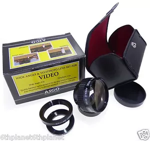 0.5 Wide Angle Video Camera Lens 37mm + 27 & 46mm Rings, AICO, Made in Japan; - Picture 1 of 4