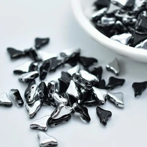 20 Beads - Helios® par Puca® Paris - Jet Silver - Czech Glass - Picture 1 of 2