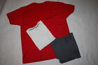 Mens 3 Lot S S Tee Shirt Solid Colors Red Charcoal Gray White Size 2Xl 50 52