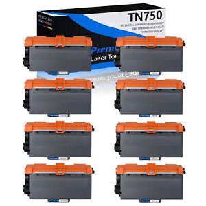 8PK High Yield TN750 TN720 Toner Cartridge for Brother  MFC-8510DN MFC-8710DW 
