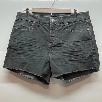Gap Womens Gray Ribbed Corduroy Cut Off Frayed Hem Gray Shorts 4" Inseam Size 10 - Image 1 of 4