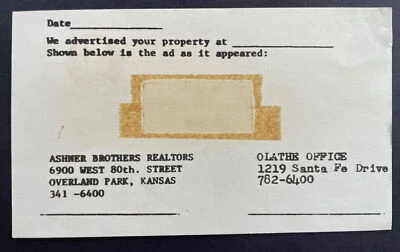 UX69 Stamped Postal Card Ashner Brothers Overland Park Kansas John Witherspoon - Image 1 of 2