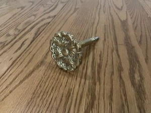 Vintage Solid Brass Flower Curtain Rosette Tiebacks Holdbacks Door Draw Handle - Picture 1 of 6