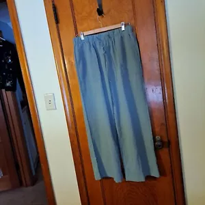 Linen-like polyester pants sage green NEW - Picture 1 of 6