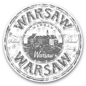 2 x Vinyl Stickers 20cm (bw) - Warsaw Poland Europe Travel Stamp #40466 - Photo 1/8