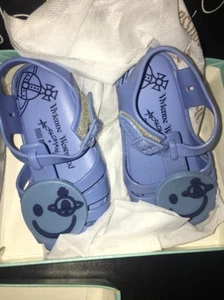 Vivienne Westwood Mini Melissa Pumps Blue Sandals Orb New Size 9 Infants EU 27 - Picture 1 of 9