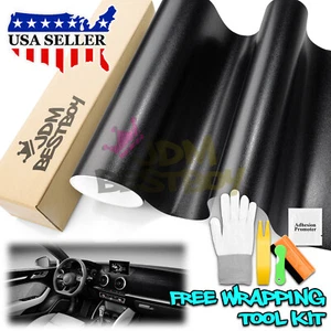 Leather Grain Black Furniture Cabinet Vinyl Car Wrap Sticker Decal Film Sheet - Picture 1 of 12