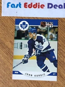 PRO SET HOCKEY 1990-91 JOHN KORDIC ENFORCER CARD 536 TORONTO MAPLE LEAFS - Picture 1 of 2