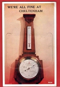 GLOUCESTERSHIRE.  CHELTENHAM. BAROMETER  NOVELTY PULL OUT. pu 1957 - Picture 1 of 1