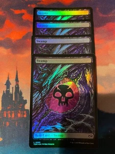 MTG Tarkir Dragonstorm Swamp Full Art Foil x 4, Play Set - Picture 1 of 1