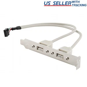 2 Port USB 2.0 Rear Panel Expansion Bracket to Motherboard USB Header - Picture 1 of 1