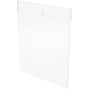 Plymor Clear Acrylic Top-Fold Sign Holder Frame (Wall Mount), 8.5" W x 11" H - Picture 1 of 1