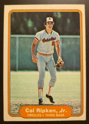 Tarjeta de béisbol Cal Ripken Jr. 1982 Fleer Rookie RC #176 176 Baltimore Oriols Foto 1 de 2