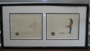 Chuck Jones "Bugs Bunny" Production Cel & Production Pencil Drawing signed, 1/1 - Picture 1 of 7