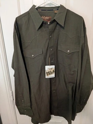 NUEVO CON ETIQUETAS Paredes Auténtica Ropa de Rancho Manga Larga Camisa con Botones Broches de Metal Talla L Foto 1 de 4