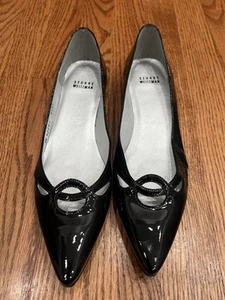 Stuart Weitzman schwarz Lackleder spitz zulaufend flach Größe 8,5 - Bild 1 von 16