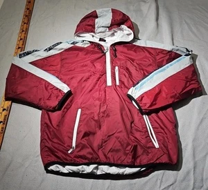 Vintage Nike Jacket Youth Boys Small 4-6 Red Zip Mesh Lined Hoodie Windbreaker - Picture 1 of 13