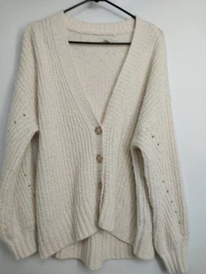 American Eagle Cream Knit Button Cardigan Sweater Slouchy Soft Size Small S/P - Image 1 of 4