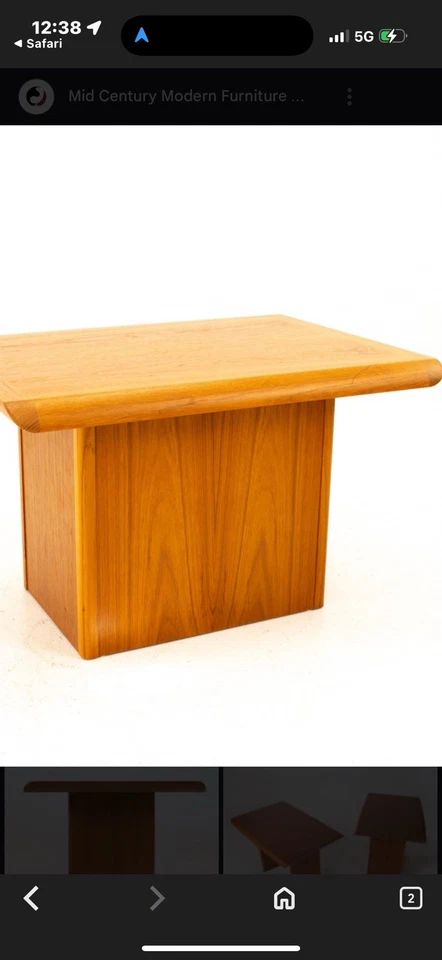 Mesa pedestal danesa moderna vintage Vejle Stole & Mobelfabrik mediados de siglo de teca Foto 1 de 1