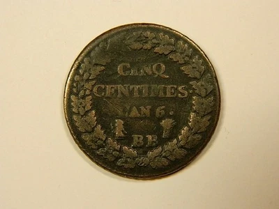 Pièce de 5 centimes Dupré grand module AN 6 BB - TB+ EB90120 - Photo 1/2