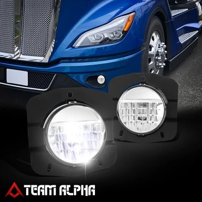 Fits 2011-2022 Kenworth T680 LED Front Driving Fog Light Lamps Chrome Housing - Image 1 of 4